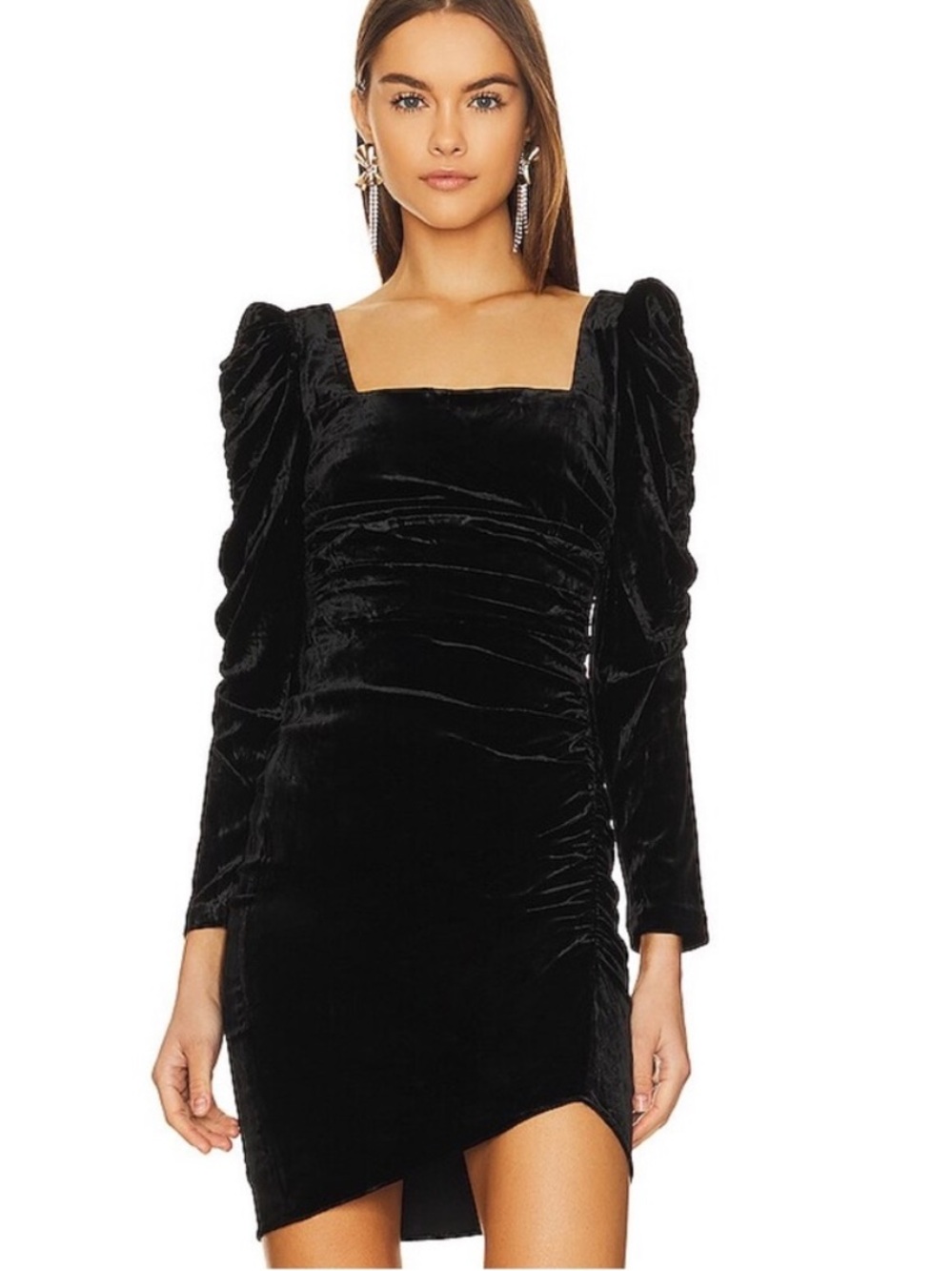 VERONICA BEARD Toki Velvet Mini Dress Black Size 10
